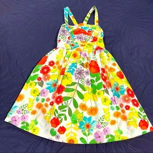 Cherokee size M 7/8 girls smocked, multicolored floral print dress